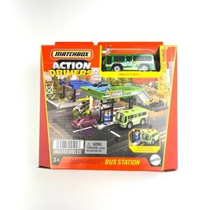 Matchbox Action Drivers Bus Station Playset MBX CITY BUS